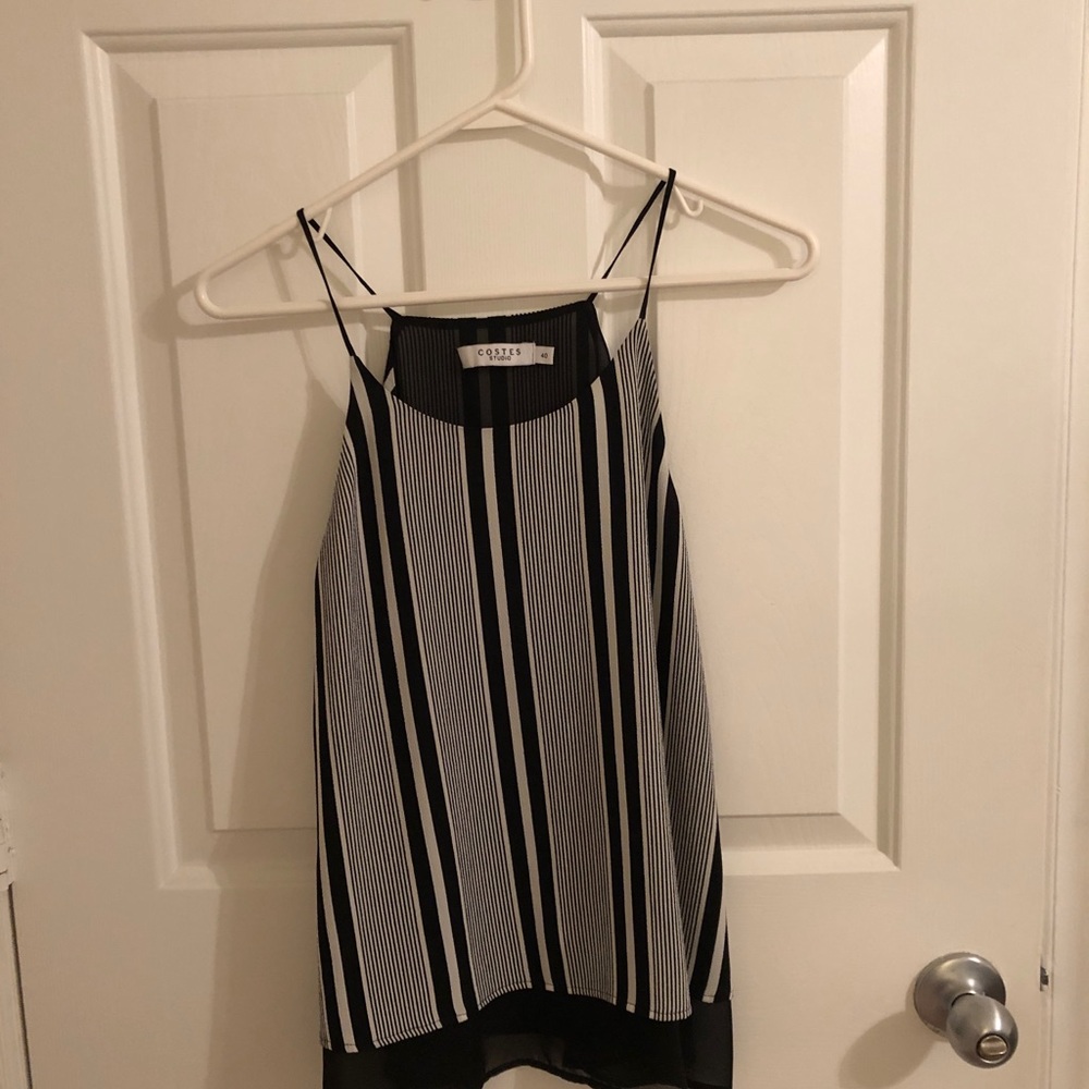 Double layer striped top.